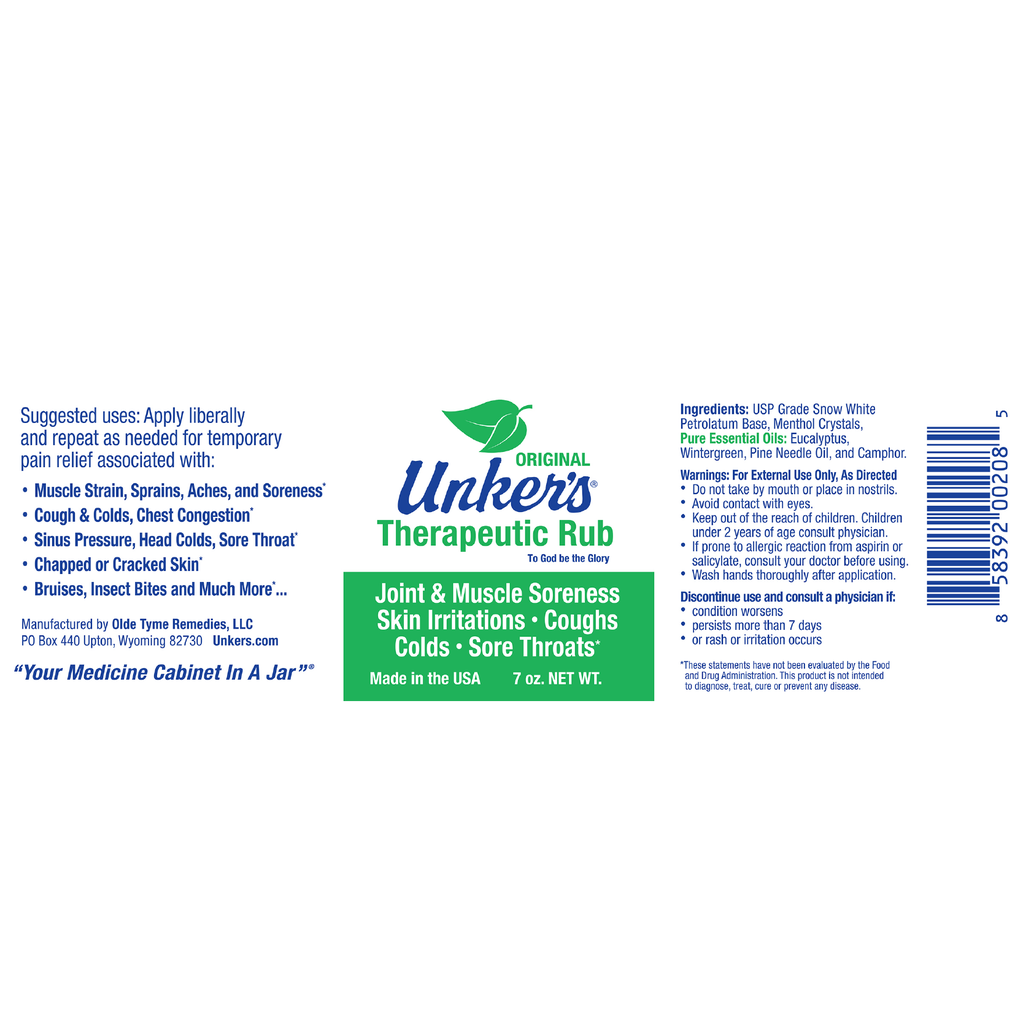 Case Unker's Therapeutic Rub | 7 oz. Lavel